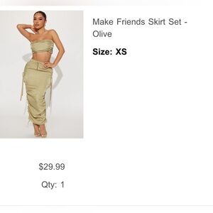 Skirt and crop set new with tags